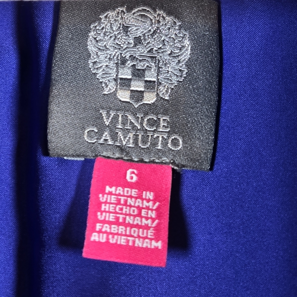 NEW Vince Camuto Blue Eyelet Fit & Flare Cotton Tassle Waist Midi Dress Size 6 - Picture 3 of 14